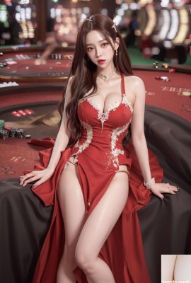 KI-generierte Schönheit~Casino Playgirl
