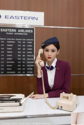 Die schöne und elegante junge Stewardess Wang Xinyi wird Ihre Reise auf jeden Fall angenehm machen (35P)