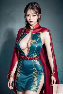 KI-generierte Schönheit~AiMakeGirl-Umhang mit Midikleid (Umhang mit Midikleid)