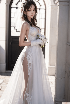 Reinweißes Hochzeitskleid-1080