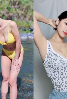 Koreanisches Hottie mit großen Brüsten im Bikini badet in der heißen Quelle von Yexi und springt wild heraus?(€ Internet-Lob: Weltfrieden! (11P)