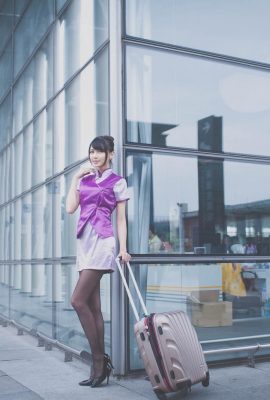 (Foto des Models) Taiwanesisches Model Tsai Yixin, Stewardessenkleidung, Outdoor-Shooting (42P)