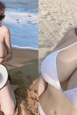 Die mächtigste Schönheit mit dem Barbie-Gesicht, „Yuan Xin“, hat am Strand eine berauschende S-Kurve und zeigt ihre arroganten und schönen Brüste. Sie weiß nicht, was sie tun soll, wenn sie ihre Augen sieht (44P).