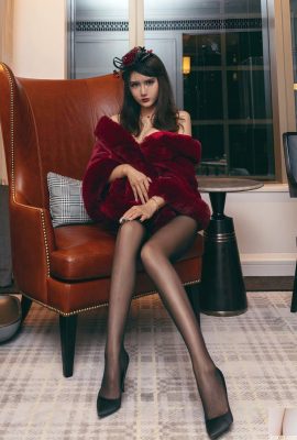 Emily Yin Fei schwarze Strümpfe High Heels kokett große Brüste schöne junge Frau sexy Beine High Heels (18P)