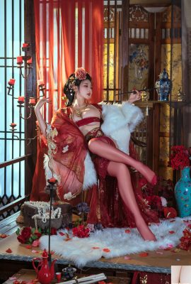 Coser Schönheit Yunxi Xi Naitao & Naixijiang schönes Bordell-Romantik-Thema sexy Schwestern klassischer Kleidermeister zeigt verführerisches Foto mit praller Figur