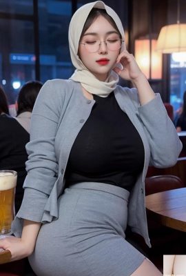 Hijab in der Bar