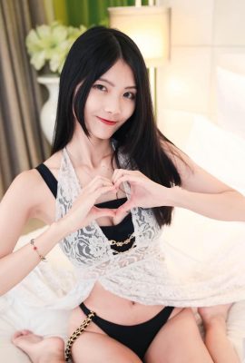 Schlanke Taille und Brüste „Yvonne Xuanxuan'er“ schneeweiß und zartes Haut zeigt die Versuchung von Doppelkugeln (10p)