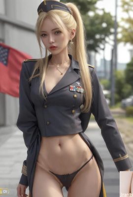Blonde Lady Soldat
