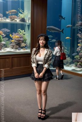 Rurina geschichtetes Rock und Aquarium