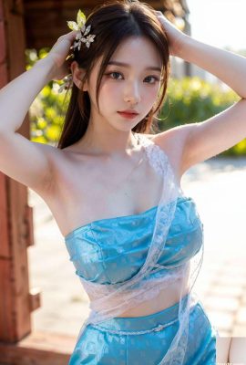 Thailand Blaues Kleid
