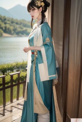 Mädchen im chinesischen Ming-Stil