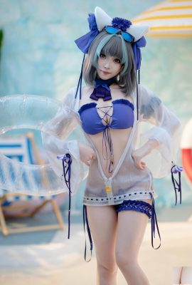(Online-Sammlung) Bangni Bonnie Cosplay Cheshire Badeanzug – Azur Lane (86P)