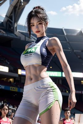 Mädchen in enger Sportkleidung